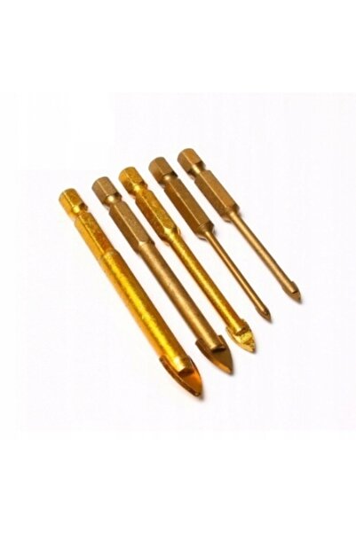 NO BRAND Set de burghie 5 bucăți pentru gresie, sticlă, cobalt