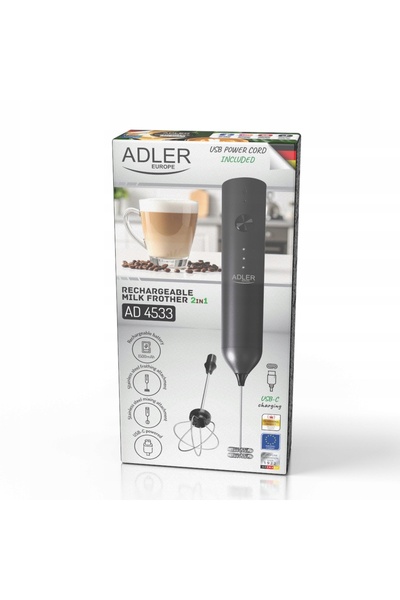 adler SPUMATOR DE LAPTE ELECTRIC MANUAL 2-în-1, BĂTĂTOR DE LAPTE PENTRU CAFEA...