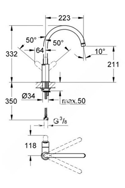Grohe BAUEDGE robinet de bucătărie cromat, de sine stătător, 31367001