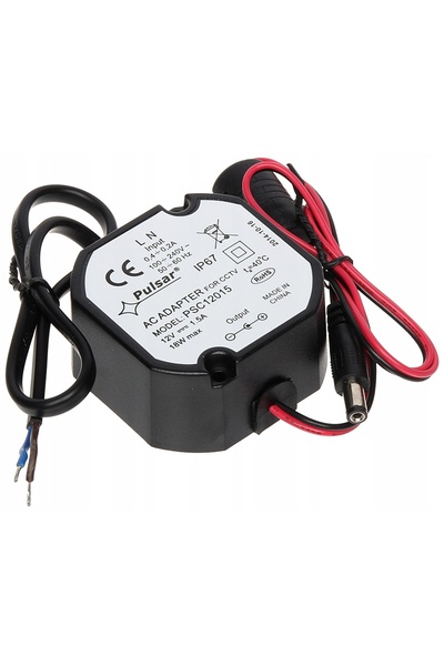 Pulsar SURSA DE ALIMENTARE ÎNCASTRABILĂ 12 V CC 1,5 A HERMETICĂ 12 V 1,5 A