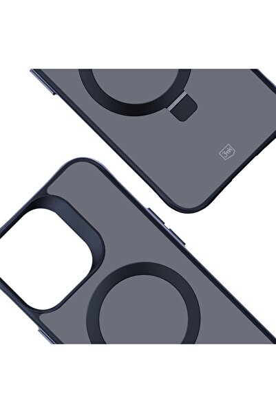 3MK Carcasă fumurie cu magnet și suport pentru Apple iPhone 15 Pro Max, compa...