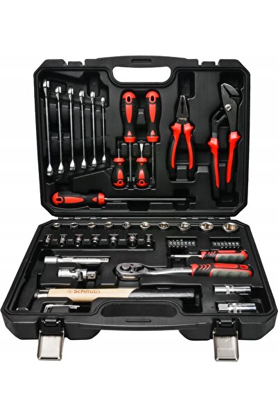 SCHMITH Set de scule cu chei tubulare de 1/2 inch, 56 piese, ciocan, șurubeln...