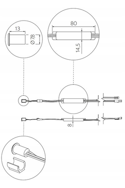 GTV Senzor IR fără contact MIKRO 12V/36W, 1 senzor, cabluri de 2m și 1,2m, Alb