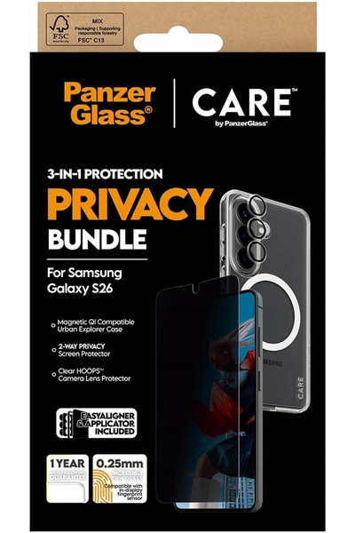 CARE by PanzerGlass® Husă 3 în 1 cu protecție integrală 360 + Sticlă de confi...