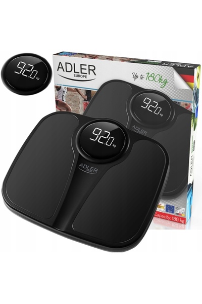adler Cântar electronic de baie din sticlă, de precizie, până la 150 kg, cu a...