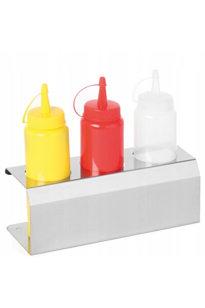 HENDI Stand expozițional din oțel pentru dozatoare de sosuri, 3 x 0.7L. 70mm