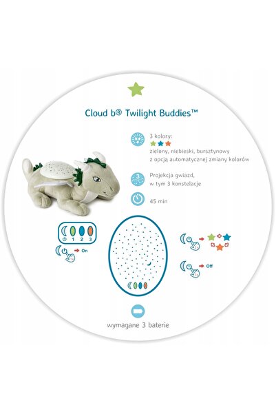 NO BRAND Cloud B jucărie de pluș proiector de stele Buddies Dragon Smok