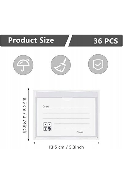 NO BRAND Autocolante pentru cărți de vizită, cu fereastră transparentă, 36 bu...