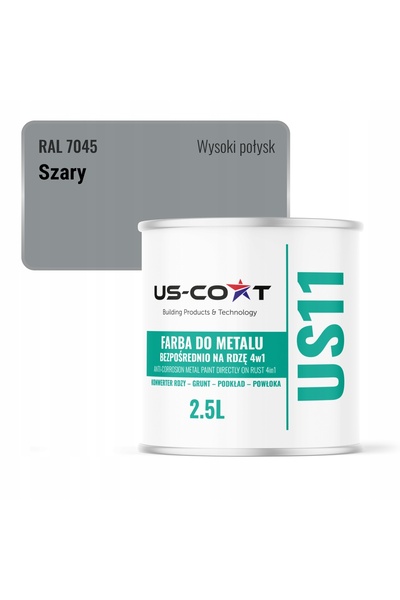 NO BRAND Vopsea anticorozivă protectoare pentru rugină și metal, 2,5L, gri RA...