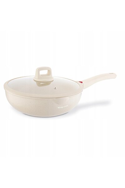 Konighoffer PATELNIA WOK Adânc, pentru Inducție și Gaz, cu Capac, Marmorat Cr...
