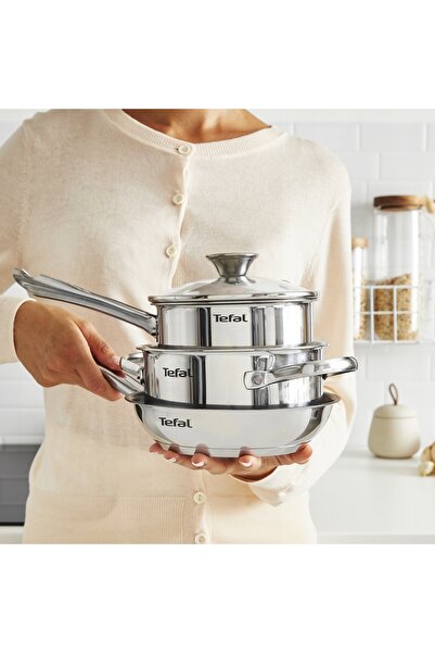 TEFAL Set de oale cu capac 14/16cm, Tigaie 18 cm, Minis inducție oțel