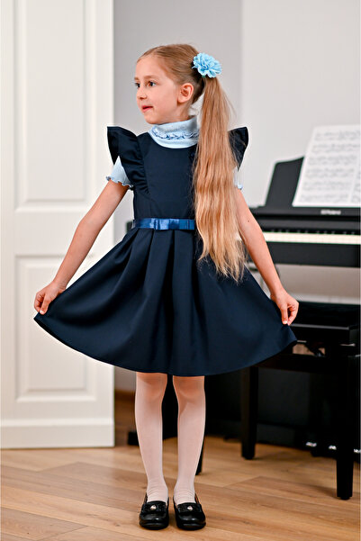 Generic Brand Uniforme scolare: sarafan elegant bleumarin Ilaria (clasele 0-6)