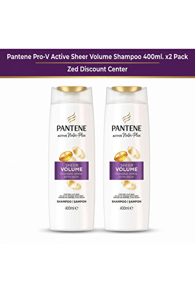 Pantene Șampon Pro-V Active Sheer Volume 400ml. Pachet de 2