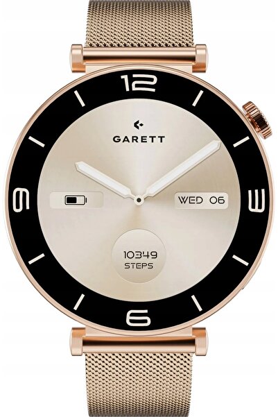 GARETT Smartwatch Auriu Roz cu Brățară Tip Plasă, Ceas Electronic de Damă, Co...