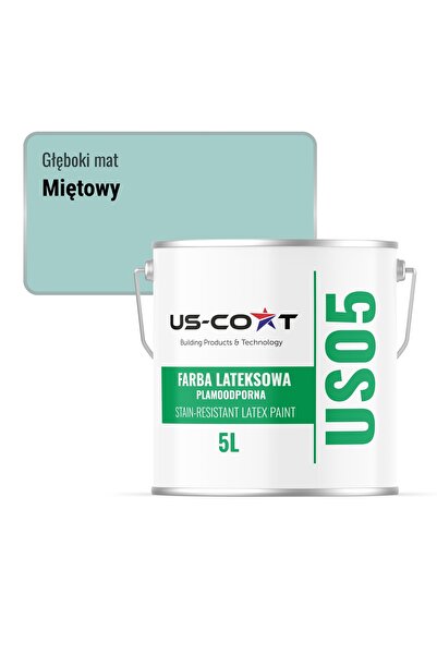 NO BRAND Vopsea latex impermeabilă, culoare mentă H1553, 5L, mată, pentru per...