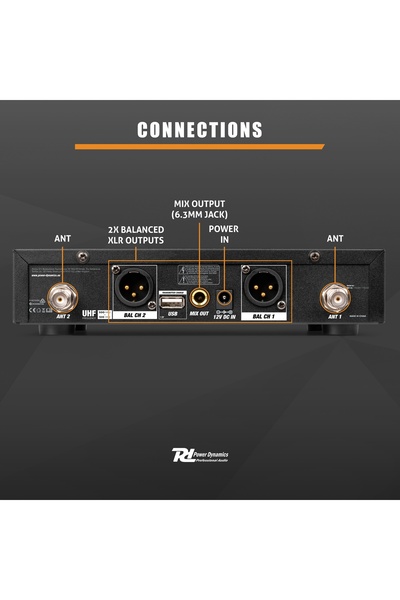NO BRAND Set profesional de microfoane wireless UHF 2x stații portabile + car...
