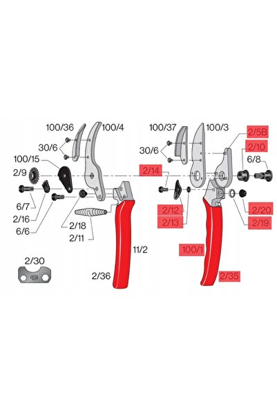 Felco 100/1 Mâner de înlocuire pentru 100