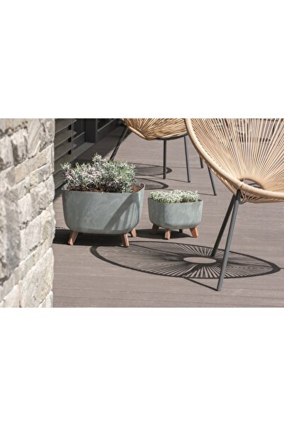 Prosperplast Ghiveci din plastic gri 39 cm x 39 cm x 27 cm
