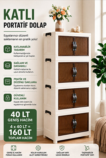 caddeplushome 4 KATLI PORTATİF ÇOK AMAÇLI DOLAP ORGANİZER-İSTİFLENEBİLİR MUTF...
