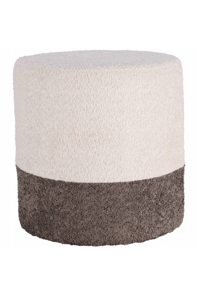 Home Styling Collection Taburet rotund tapițat PUFA BOUCLE, bej, pentru șezut...
