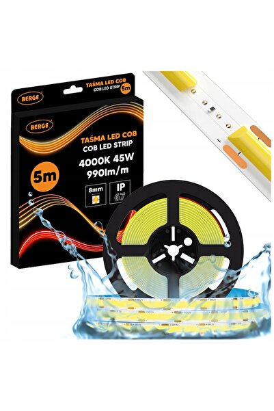 NO BRAND Bandă LED Neon COB 12V 5m 9W/m 480 LED-uri 4000K Neutră Impermeabilă...