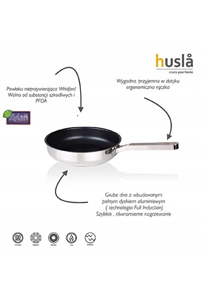 NO BRAND Tigaie 24 cm oțel inducție gaz HUSLA 73961