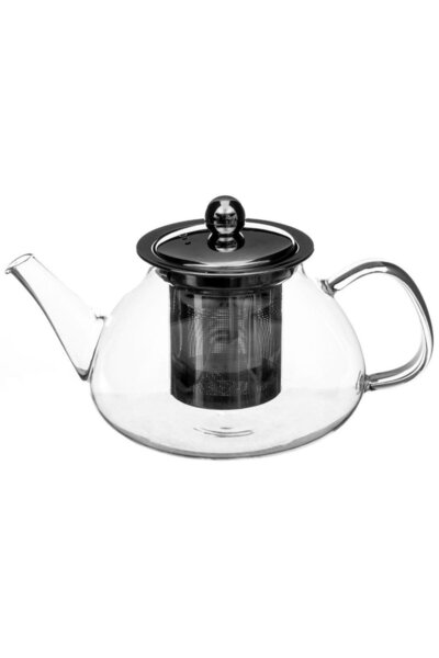 Secret de Gourmet Ceainic cu infuzor din sticlă și sită din oțel inoxidabil, ...