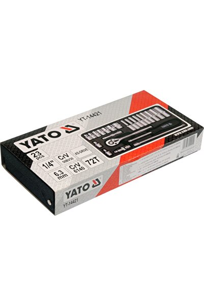 yato Set de scule: chei, tubulare, clichet 1/4'', 23 piese. 4-13MM