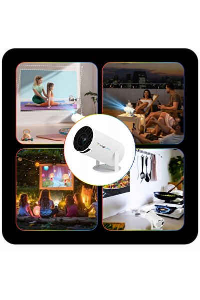 NO BRAND Proiector RZUTNIK Android TV 4K WiFi Full HD Portabil Boxă Inteligen...