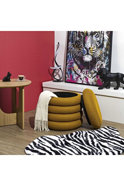 HowHomely Puf modular cu funcție de depozitare KAME, scaun, culoare miere, ta...