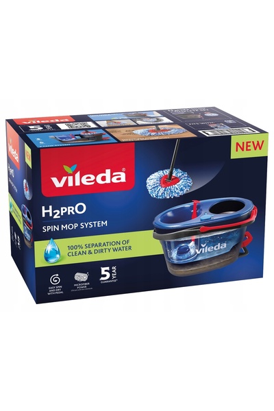 Vileda Set mop rotativ cu găleată H2prO pentru apă murdară și curată