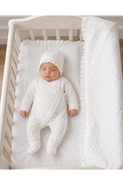 Eda Baby Daisy 3-Piece Hospital Discharge Set 100% Cotton Newborn Baby Girl R...