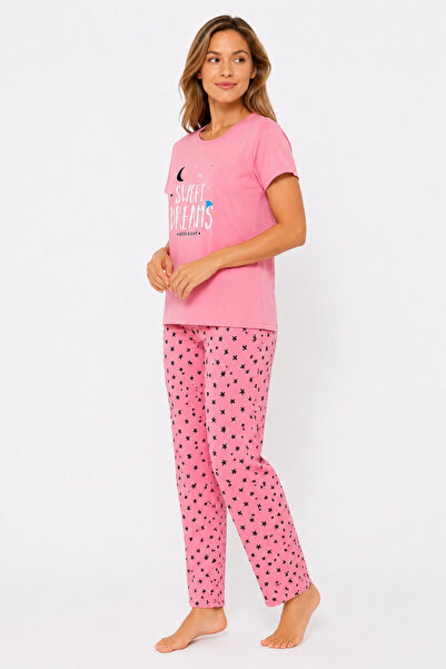 FAMES PİJAMA Kadın Yazlık Kısa Kol Sweet Dreams Pijama Takımı