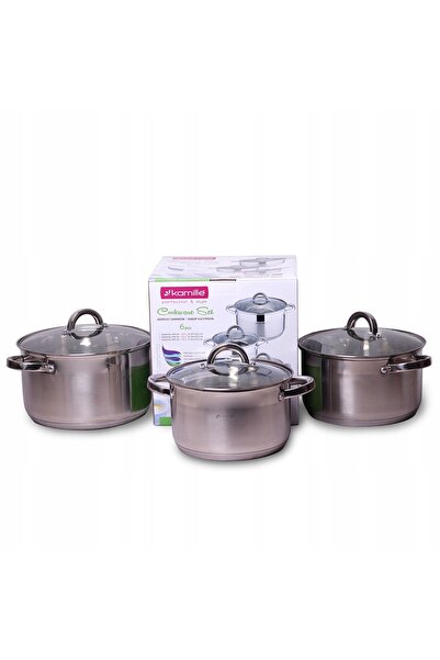 Kamille SET DE OALE DE OȚEL 6EL. Plită cu inducție pe gaz