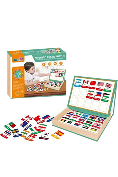 CasaDesteapta.ro Ablita Cu Steaguri XHM-9924A, educativ Puzzle magnetic Steag...