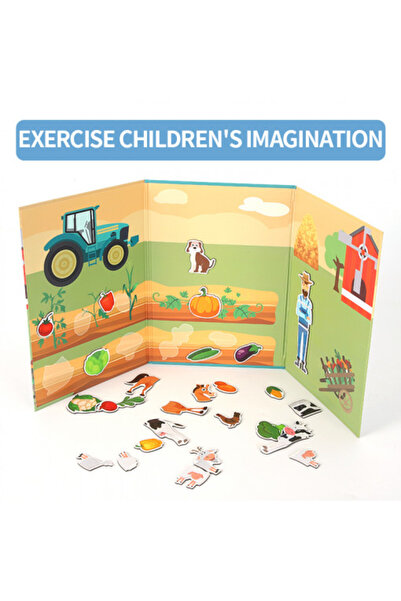 PlayFun Μαγνητικό Παζλ, εκπαιδευτικό σε σχήμα βιβλίου με τρεις σελίδες - Παιχ...
