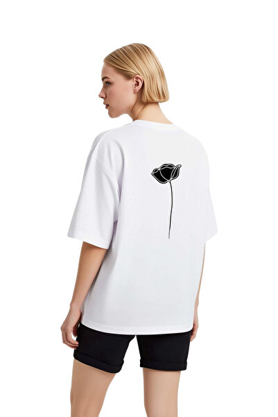 PayBuy Women's Oversize T-Shirt Minimalist Floral Pattern Printed Relaxed Fit...