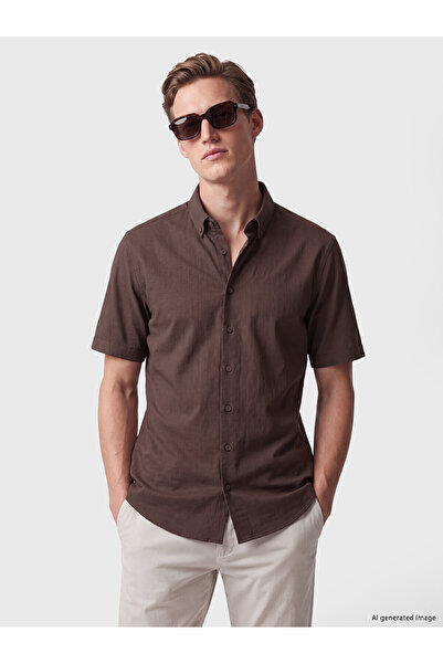 LC Waikiki Southblue Plum Regular Fit Gabardine Men's Shirt