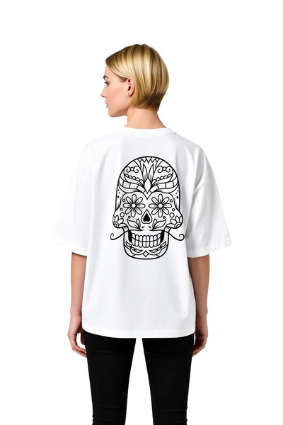 PayBuy Tricou supradimensionat pentru femei, 100% bumbac, cu imprimeu decorat...
