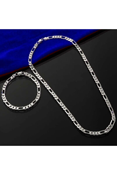 Choice3 50cm and 20cm Silver Noble 925 sterling Silver 4MM Chain for Men Wome...