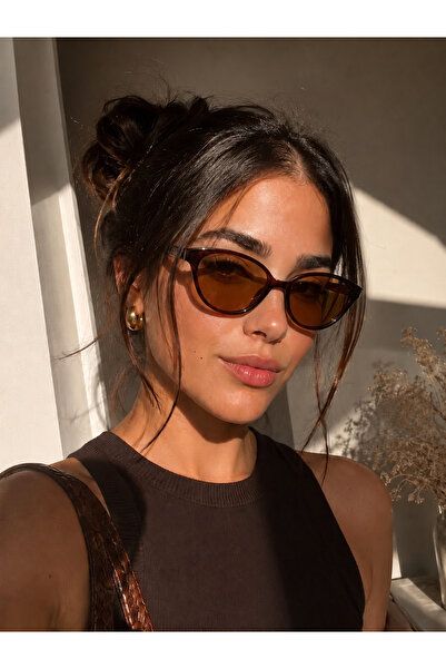 Y-LONDON EXCLUSİVE Nox Kahve Cat Eye Women's Sunglasses Brown Glass