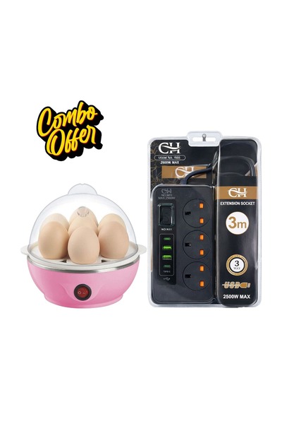 Zen Store COMBO 1PC EGG BOILER & 1PC EXTENSION BOARD |Electric Egg Boiler wit...