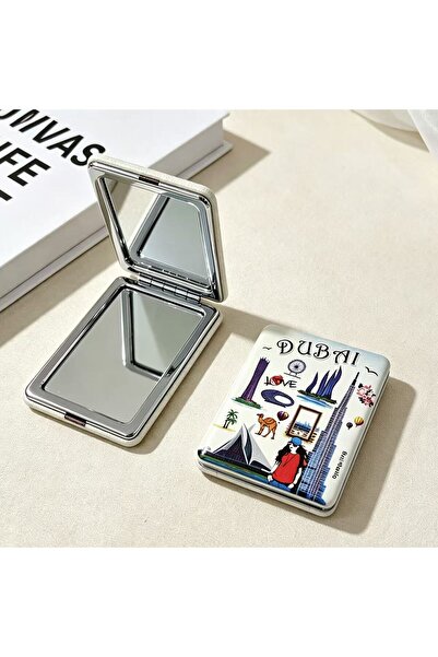 ARIANA Portable Folding Makeup Mirror with Dubai Style Patterns, Double-Sided...