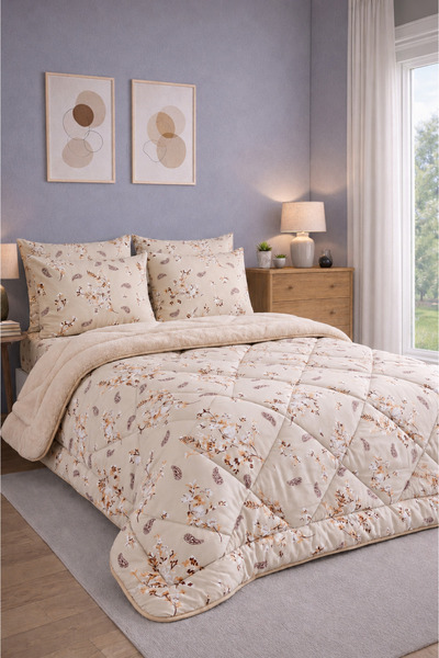 St Shopyteks Set de dormit dublu Floral Welsfot cu două fețe 195x215