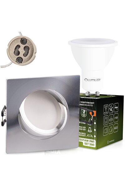Lumiled TRIX 3-în-1 Spot Halogen Pătrat Încastrat Orientabil GU10 6W 4000K Ar...