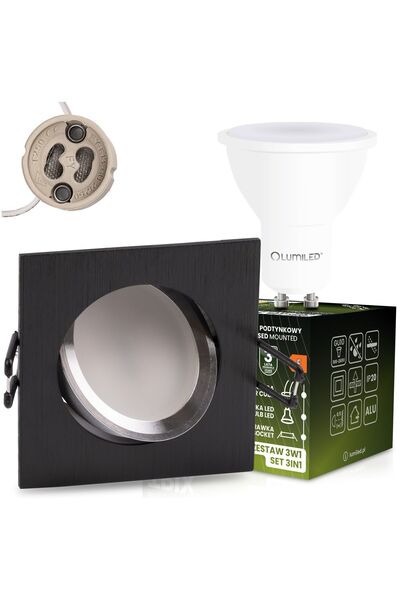 Lumiled TRIX Spot Halogen Încastrat 3-în-1, Pătrat, Orientabil, GU10, 6W, 300...