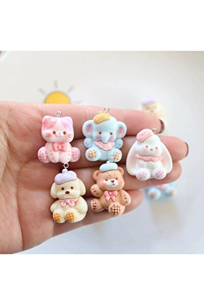 Choice 10pcs mix 10Pcs Lovely Elephant Rabbit Dog Cat Bear Resin Charms for J...