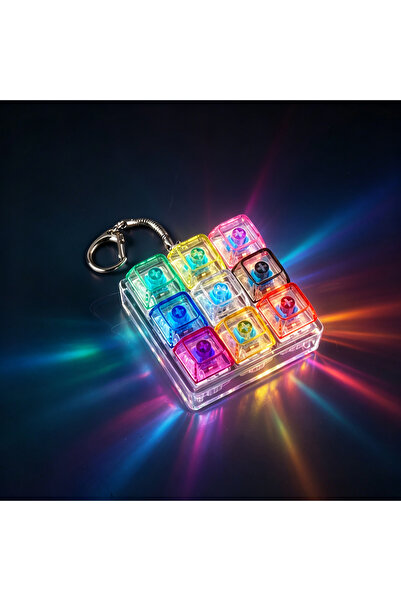 Choice3 9Keys Colorful-1PC LED Keyboard Keychain Clickable Button Fidget Stre...