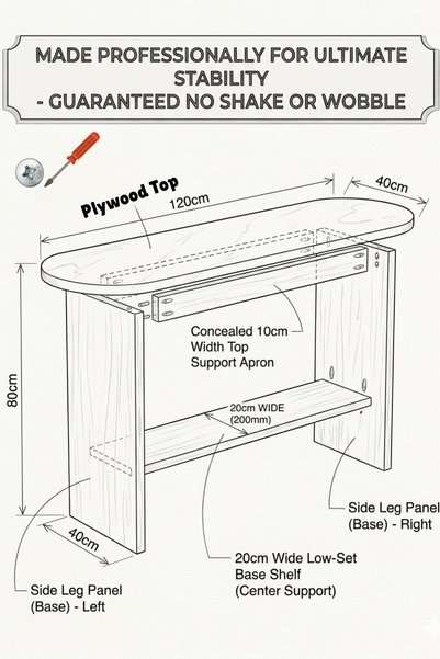 ibrahim suleiman al saqami New Polywood Console Table 120×40×80 cm – Modern Entryway Table with Polywood Wooden Legs | Hallway Accent Table for Living Room & Entrance Available in 4 colors