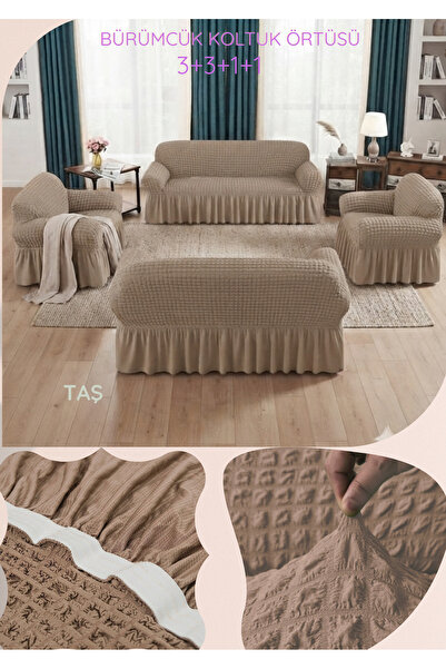 Uy Style Bürümcük Elastic Sofa Cover Set 3+3+1+1